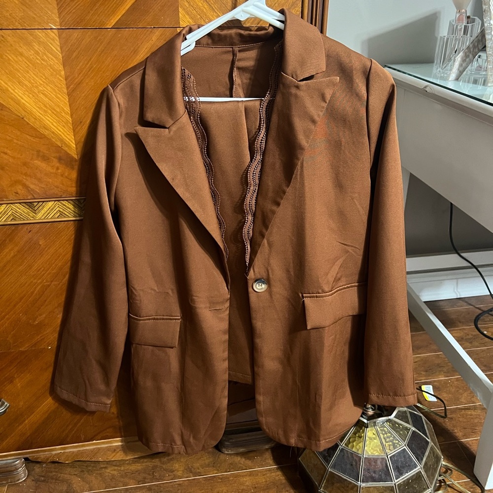 Brown/Carmel colored women’s suit set